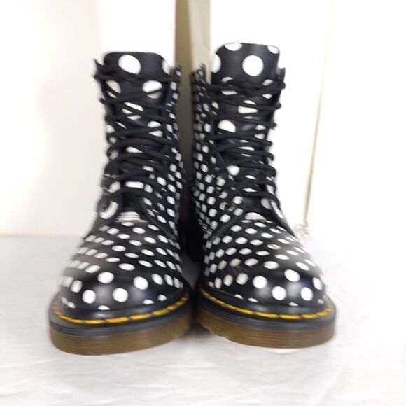 Dr Martens Women’s US5 Pascal Polka Dot Black White Soft Leather Ankle Boots - Picture 3 of 12